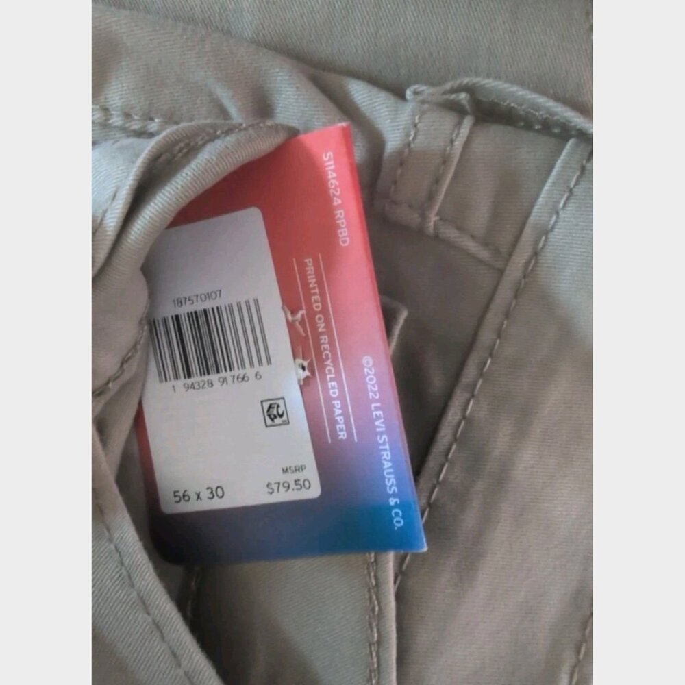 Levis 541 Athletic Taper Stretch‎ Pants Men's Size 56x30 Stretch Beige/Tan - New - Picture 6 of 6